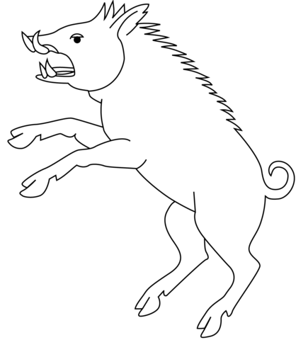 Wild Boar Coloring Page